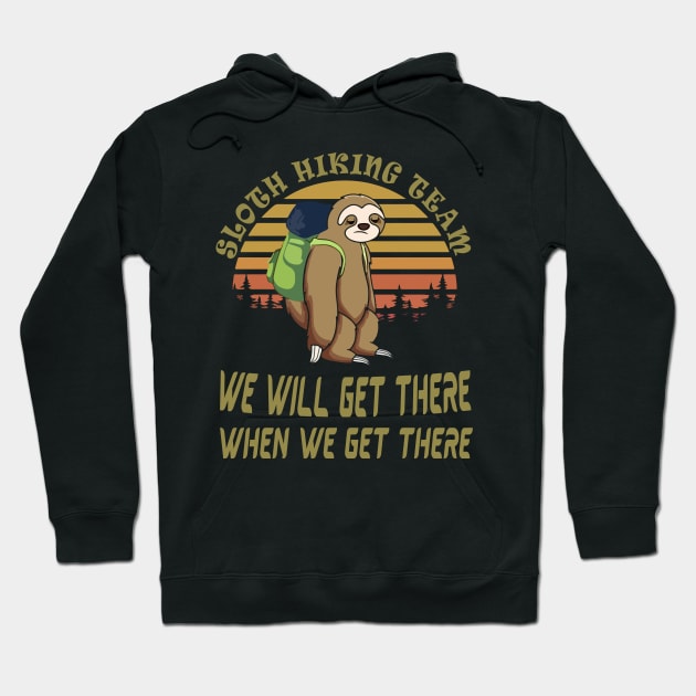 Sloth Hiking Team Hoodie by Work Memes